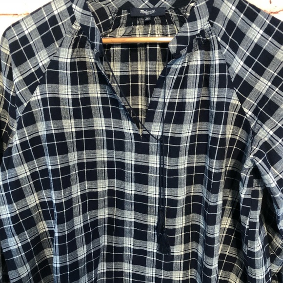 Madewell Tassel Peasant Blouse Top - Picture 3 of 7